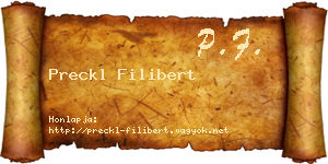 Preckl Filibert névjegykártya